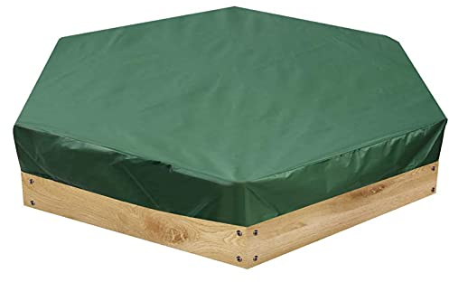 Sandkastenabdeckungen,Hexagon Staubdichtes Sandbox Deckel Mit Kordelzug, Wasserdicht Sandkasten Deckel,Durable, Reißfest, Vermeiden Sie Sand Und Spielzeug Umweltverschmutzung. (Grün,140 x 110 cm)