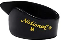 D'Addario National Celluloid Fingerpicks Large Schwarz, 12er-Pack | D'Addario National Picks bieten bequemen Sitz, klassischen Klang, präzisen Anschlag und zuverlässige Kontrolle für Gitarre u.
