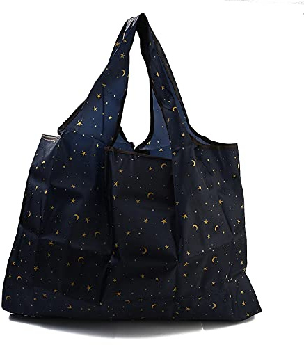 BEEFLYING 3 Pcs Foldable Shopping Bags Nylon Reusable Waterproof Tote Bag Foldaway Shopping Bags for Shopping Travel Outdoor Camping (52.5×60×0.15cm)