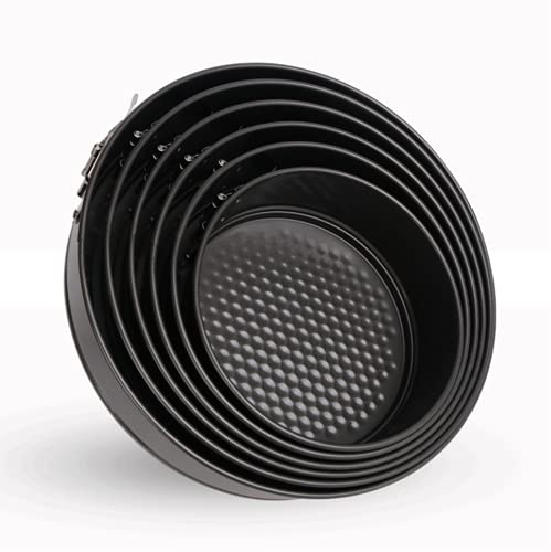 BAtlam Spring Tray Teglia per Cheesecake Antiaderente, Tortiera Rotonda a Prova di Perdite Nera (Dimensioni: 12 cm) (20 cm)