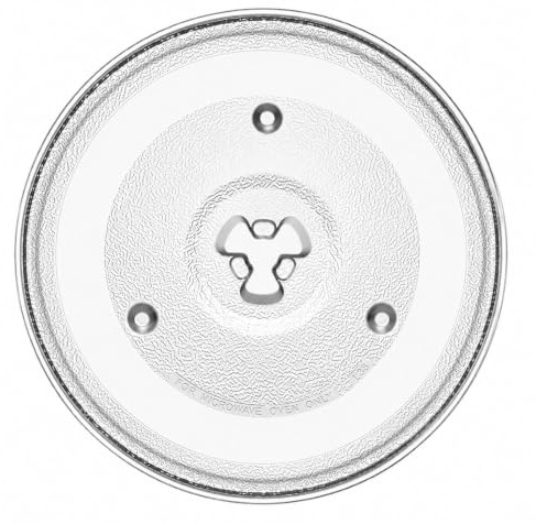 HIUOUIH 27 cm Glas-Drehteller für Mikrowellen, Ersatz-Glasplatte mit 18 mm Y-Aufnahme, kompatibel mit Bosch/Siemens 11007509, Whirlpool/Bauknecht 482000012765, Sharp 808930, Beko 9178008499