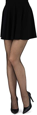 looksy Dam fin nätstrumpbyxor italienska strumpbyxor staketmönster sexig hög midja strumpor fint kors nät, Svart, XXL-3XL Plus