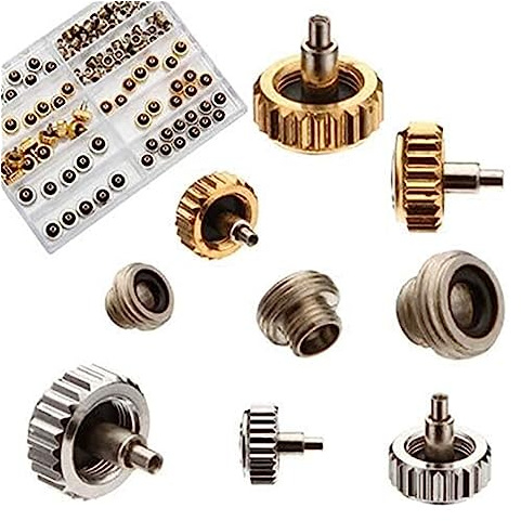 YWLETO 60 Pezzi Corona for Orologio for Rolex Rame 5,3 mm 6,0 mm 7,0 mm Accessori for riparazioni in Oro Argento Parti dell'assortimento