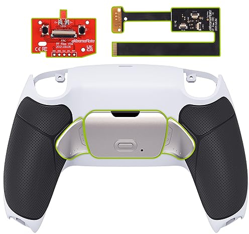 eXtremeRate Programmierbar RISE2.0 (RMB) Remap Kit für ps5 Controller BDM-010/020,Real Metal Button Remapper Board&Gummiert Grips Hülle Back Case&Paddles Tasten Set für ps5-Weiß Schwarz