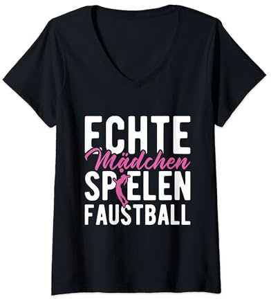 Fistball Ball Faustballspieler Faustballer Faustball T-Shirt mit V-Ausschnitt