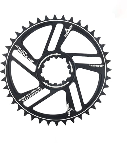 KTKEET GXP Kettenblatt, 1/3/6 mm, Offset, direkt montiert, Mountainbike-Kettenblatt, 30/32/34/36/38/40/42T, schmales breites Kettenblatt für SRAM X9 XX1 XO XO1 GXP Kurbelgarnitur (3 mm Offset 40T)