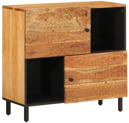 vidaXL Beistellschrank, Sideboard mit viel Stauraum, Kommode Schrank mit Eisenbeinen, Standschrank Anrichte Lagerschrank, Massivholz Akazie