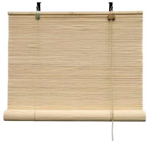 BambusChef® Bambusrollo Luca 120 x 220 cm Natur - Sichtschutz Rollo für Fenster und Türen, Raffrollo Bambus inkl Montagematerial, Nachhaltiges Holzrollo aus Bambus
