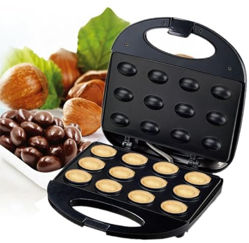 FAcoLL Macchina elettrica per Torte alle Noci, Macchina per Biscotti alle Noci con Rivestimento Antiaderente, Macchina per la Colazione da Cucina con Riscaldamento bifacciale per Domestico Cucina