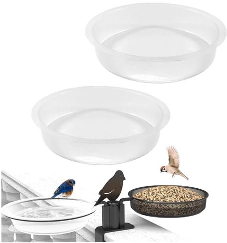 Runde Vogelfutterstation aus Kunststoff, Futterstation für Wildvögel, Futterstation, Vogeltränke, Garten, Vogelwasserschale, Vogeltränke für Vögel im Freien