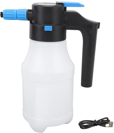Schaumsprüher, 1,5 L, Elektrischer Schaumsprüher, Wiederaufladbarer USB-Drucksprüher mit 2 Bar Druck für Autowäsche, Garten, Hausreinigung