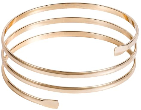 Mikovivi Armmanschette Schmuck, Mehrlagig Goldene Armmanschette Armreif Oberarm Armreif Armschmuck Oberarm Armbinde Accessoires für Damen