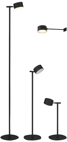 Northpoint LED Akku Stehlampe 3-in-1 Leselampe Dimmbar Flexibel als Steh- Tisch- & Wandleuchte Warmweißes Licht (3000K) Innen & Außen Höhenverstellbar bis 120 cm (schwarz)