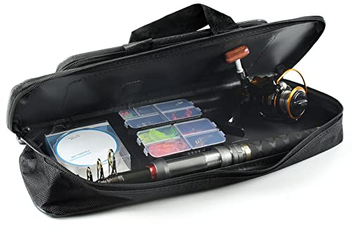 Dioche Angeltasche, Tragbare Angelrutentasche mit Großer Kapazität, Angelrutentasche mit Tragegriff und Verstellbarem Schultergurt für Männer Zum Angeln (50cm)