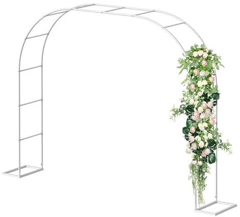 Robuster Gartentorbogen aus Metall für Kletterpflanzen, große Hochzeitslaube für den Außenbereich, Pflanzenstütze, verschiedene (140 cm, 240 cm, 280 cm, 300 cm, 350 cm), langlebiges und elegantes
