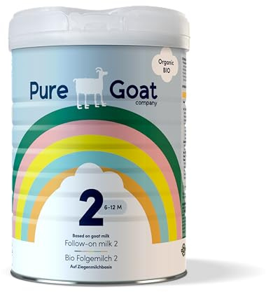 Pure Goat Company Organic Follow-On Formula Stage 2 (6–12 Months) | Full-Cream Goat’s Milk, GOS Fibres, DHA & ARA | Palm Oil & Soy Free | Organic Certified Baby Milk Powder – 800g