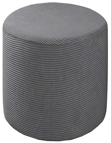 Hockerbezug Quadratisch 35x35/40x40/60x60 Fußhocker Bezug Ottomane Rund Schonbezug Stretch Husse für Fußhocker Ottomanischer Hocker-Bezug Überzug Hocker Protector Waschbar(#2,Diameter:80cm)
