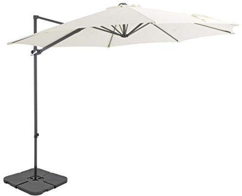 Garden parasols Outdoor Cantilever Umbrella Portable Base - UV-Resistant Round Garden Parasol in Anthracite Grey, Aluminium Frame, Diameter with Adjustable Tilt for Sun Protection Outdoor parasols