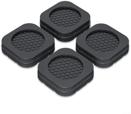 JoyousMall 4Pcs Rubber Washing Machine Feet Pads, Washing Machine Base Heightening Non-slip Mat For Dryers Refrigerators Tables Chairs, Black 60X60x8mm(8 Pcs)