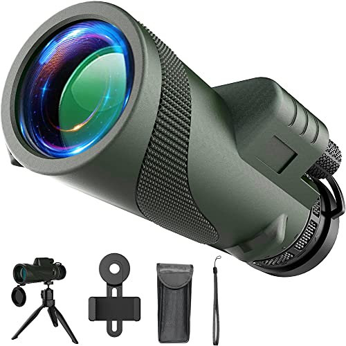 Télescope monoculaire haute puissance avec trépied et adaptateur pour smartphone – Idéal pour l'observation des oiseaux, la chasse, le camping, la randonnée et l'observation des étoiles – Dragonne
