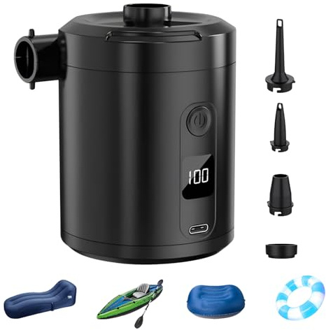 Ocastuted Air Pump for Inflatables,Rechargeable Inflatable Pump Cordless | Quick Fill Automatic Blow Up Tool for Swimming Rings Sleeping Bed Pool Floats Outdoor Camping Road Trip