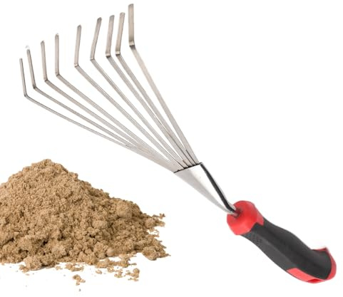 Rastrillo Manual Pequeño - Herramienta De Jardín De Acero Inoxidable - Herramienta De Jardinería Manual De Metal Corta Y Resistente para Césped Arbustos Y Jardín