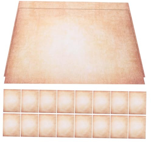 Gadpiparty 100pcs Vintage Double Sided Stationery Paper Set for DIY Scrapbooking and Handwritten Letters Printer Compatible Old Looking Parchment Paper for Invitations Certificates and