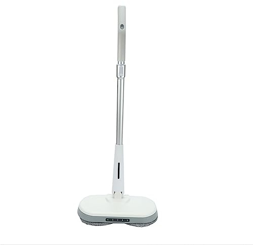 Balai à franges électrique sans fil avec lumière LED, design ergonomique, manche en métal amovible, rechargeable, léger, assemblage facile pour nettoyer les sols en bois dur et carrelage