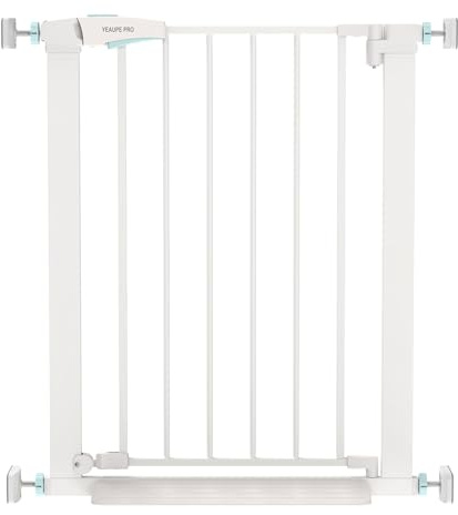 YEAUPE PRO Türschutzgitter Ohne Bohren, für Breiten 68-73 cm | Babygitter, Treppenschutzgitter für den unteren Treppenbereich, Türgitter beidseitig zu öffnen, Selbstschließend – nur für Innen, Weiß