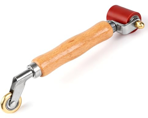VOBOR 2 en 1 Rodillo de Soldadura con Rodillo de Presión de Latón, Rodillos de Costura de Doble Cabeza para Techos, Aplanar Membranas Impermeables