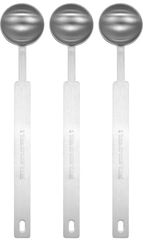 QUARKZMAN 3 Piezas Cuchara Medidora Individual 1.5 Cucharadita Cuchara | Cucharadita / Cucharada, Pequeño Recipiente Cuadrado, Acero Inoxidable 430, 1/2 Cucharada 7.5ml, Cuchara Medidora