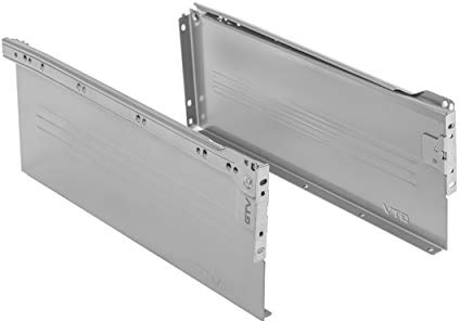 Metabox Metal Drawers Sides/Runners Rollers Set Silver H150mm 5.9 L400mm 15.75