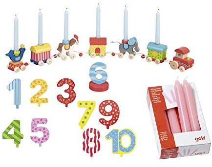 Goki Geburtstagszug Zirkus Zikuswelt Zahlen 1-10 10 Kerzen rosa - Die LuLuGoS