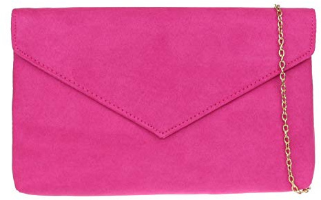 Girly Handbags del bolso de embrague Llanura - Fucsia