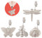 GWHOLE Tablecloth Weights with Clips Decorative Table Cloth Holder Clips Attached Designs Zinc Alloy Windproof Curtain Clamps, Pack of 4