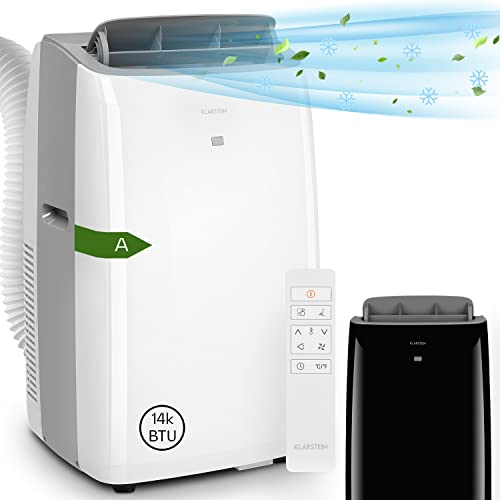 Klarstein Mini Climatiseur Mobile Silencieux Portable Puissante 4 en 1, Mode Nuit, Déshumidificateur, Ventilateur, à Faible Conso, Evacuation, 14000 BTU