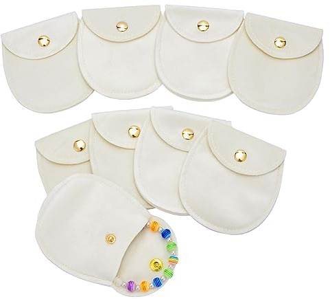 nbeads 24 Pochettes à Bijoux en Velours avec Bouton Pression, Sacs de Rangement de Bijoux en Velours de Couleur de Maïs Sac Cadeau pour Cadeau de Bonbons et Collier Bracelet Emballage, 8.3x7.7 cm