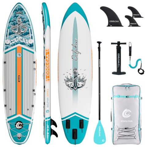 COOLCAA Stand Up Paddling Board mit Premium SUP Zubehör, Tragkraft bis 210kg, SUP Board für Erwachsene und Jugendliche Aller Niveaus