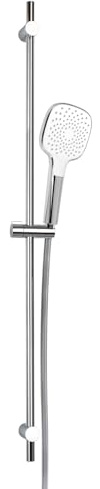 VIGOUR Brausegarnitur individual 2.2 m Stange 90 cm kürzbar Schlauch & Handbrause 1-fach Strahl softedge verchromt