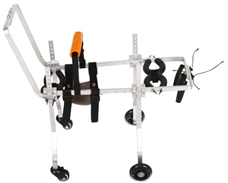 ZONABSQQ Verstellbarer Hunderollstuhl mit 4 Rädern, tragbarer Hundewagen, geeignet für Haustiere mit eingeschränkter Mobilität (Größe: XS, breiter für 9–11 kg)