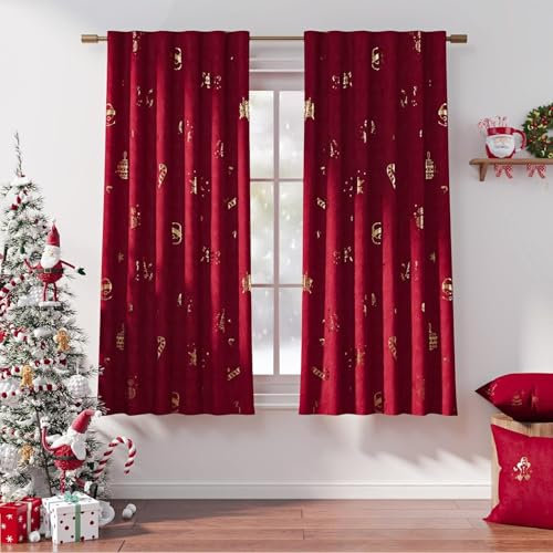 MLUNKQAIL Tenda 3D Campana Tende Oscuranti per Interni - Natale Tenda Oscurante da Interno, Tende Isolamento Resistente all'Usura, Comoda al Tatto 2 x L 150 x A 280 cm