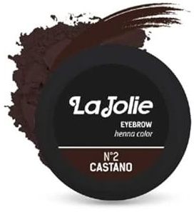 La Jolie Henna per Sopracciglia, Polvere 15ml, Nero Intenso, Semipermanente, Colore Naturale e Definito