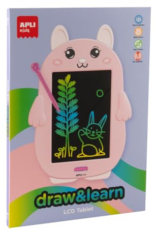 APLI Kids 19958 - Pizarra LCD con forma de divertido animal ultraligera para dibujar y borrar muy facilmente sin necesidad de papel
