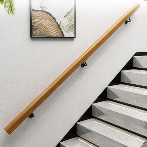 Pasamanos de madera for escaleras Escalera Barandillas Montaje en pared antideslizante Grab Bar pasamanos for el hogar interior Lofts Pasos Decking Escaleras de madera maciza(540cm/18ft/212.6in)