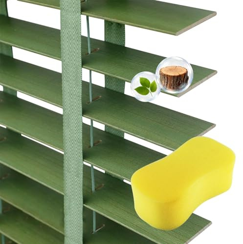 Tende Veneziana in Legno Privacy Oscurante 60 45 80 100 125 110 145 180 200 215 cm, Veneziane Orizzontali mit Effetto legno per Interno ed Esterno, Tenda Su Misura da Lamelle 50 mm(Green)