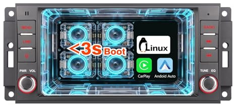 Autoradio Wireless CarPlay Android Auto Système Linux Radio AM/FM/RDS BT 5.0 avec Écran Tactile Bouton Volume Physique, Démarrage Rapide Plug and Play pour Jeep Wrangler Chrysler/Dodge RAM Ladegerät