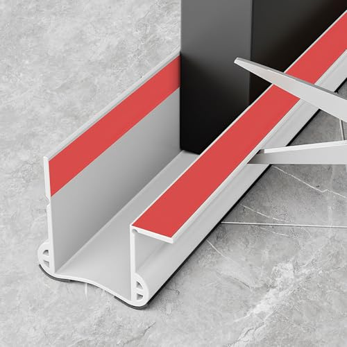 Selbstklebend Zugluftstopper für Türen, 93cm Schallschutz Türdichtung Unten Weiß, Silikon Dichtung Luftzugstopper für Tür 3.5-5.5cm Dicken, Türbodendichtung für Maximale Lsolierung