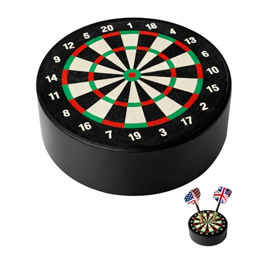 2-in-1 Sisal Darts Holder & Mini Dartboard, Desktop Dart Storage Stand with Stainless Steel Frame, Dart Display Dock Station, Darts Accessories Gift for Men, 10.2cm