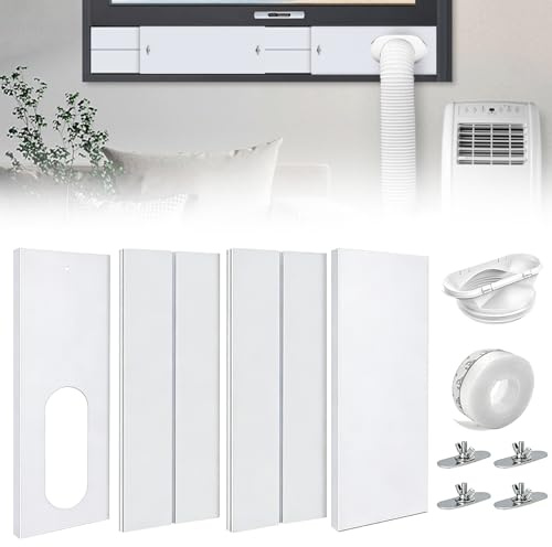 Wxeadu Klimaanlage Fensterabdichtung, 4Pcs Fensterabdichtung Platte für Mobile Klimageräte, Mobile KlimaanlageFensterabdichtung, Einstellbare Fenstergleit Platte Kit für Tragbare Klimaanlage,13/15cm