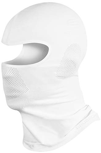 BRUBECK Funktionale Sturmhaube | Skimaske | Motorradmaske | Unisex | Atmungsaktiv | Snowboard | KM00010 | Weiß | Größen: S/M